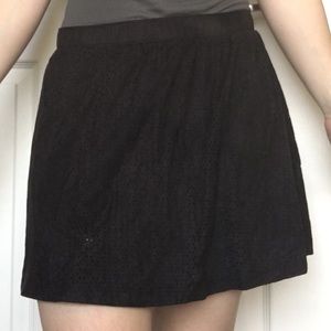 Candies Black Suede Skater Skirt